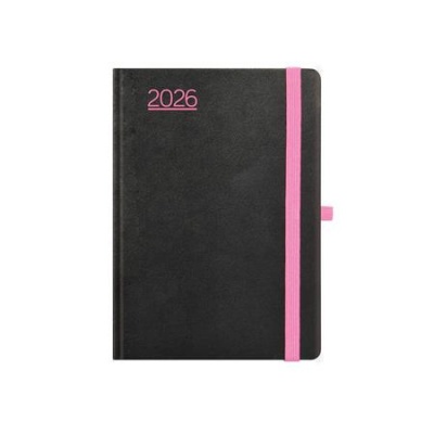 Naptár, tervező, B6, heti, TOPTIMER, "Nero", fekete-pink