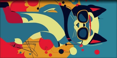 Zsebnaptár, fekvő elrendezésű, DAYLINER, "Colors Astro Cat"