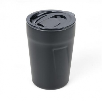 Termoszbögre, 300 ml, rozsdamentes acél, TROIKA "Cup-uccino", fekete