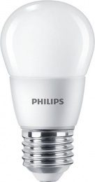 LED izzó, E27, kis gömb, P48, 7W, 806lm, 4000K, PHILIPS "CorePro"