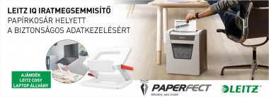 Garantált ajándék Leitz IQ Office iratmegsemmisítő vásárlása esetén!